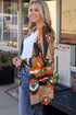 Western Inspired Geometric Print Open Front Cardigan