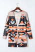 Western Inspired Geometric Print Open Front Cardigan
