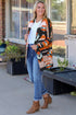 Western Inspired Geometric Print Open Front Cardigan