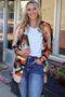 Western Inspired Geometric Print Open Front Cardigan