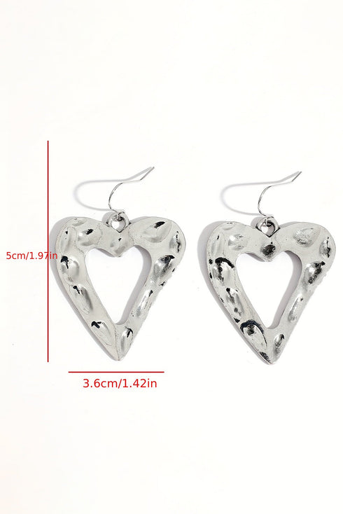 Western Inspired Hollowed Alloy Heart Statement Drop Earrings