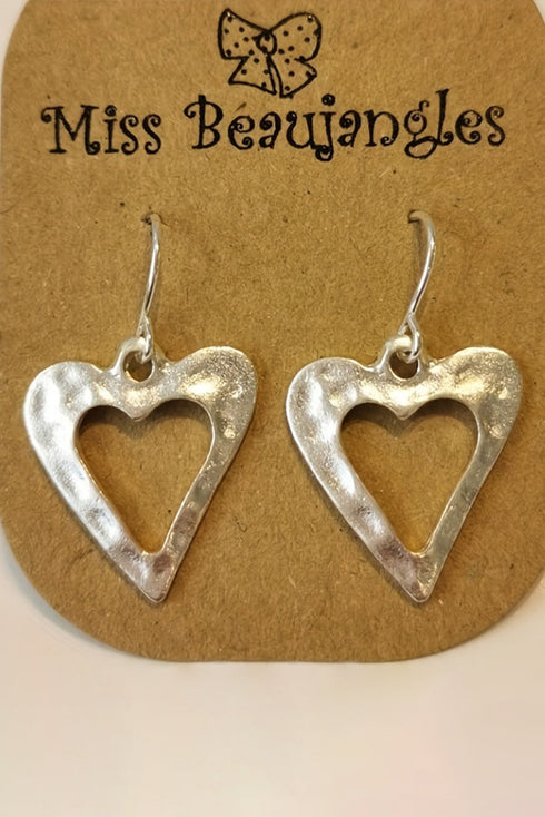 Western Inspired Hollowed Alloy Heart Statement Drop Earrings