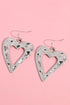 Western Inspired Hollowed Alloy Heart Statement Drop Earrings