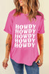 Western Inspired Howdy Graphic Print Short Sleeve Tee