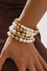 Western Inspired Pearl Beaded Plated Alloy Bracelet Set