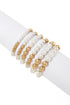 Western Inspired Pearl Beaded Plated Alloy Bracelet Set