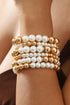 Western Inspired Pearl Beaded Plated Alloy Bracelet Set
