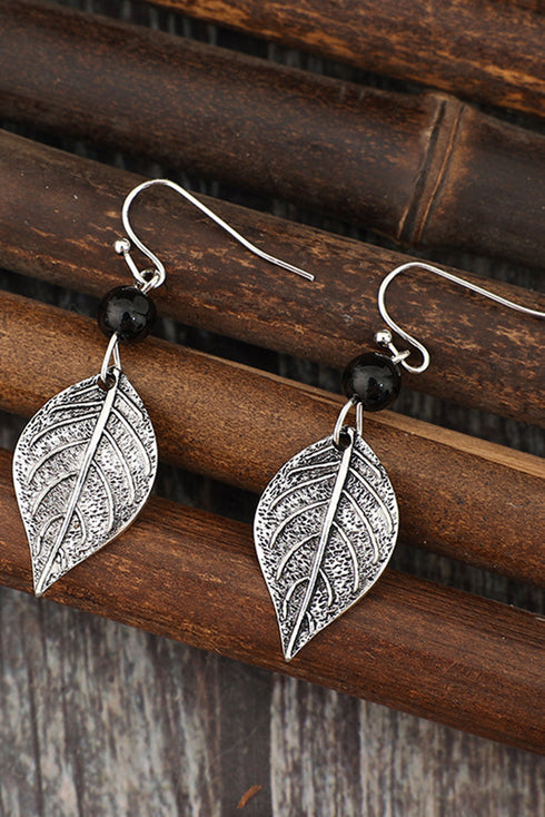 Western Inspired Textured Metal Leaf Dangle Earrings