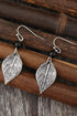 Western Inspired Textured Metal Leaf Dangle Earrings