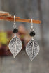 Western Inspired Textured Metal Leaf Dangle Earrings