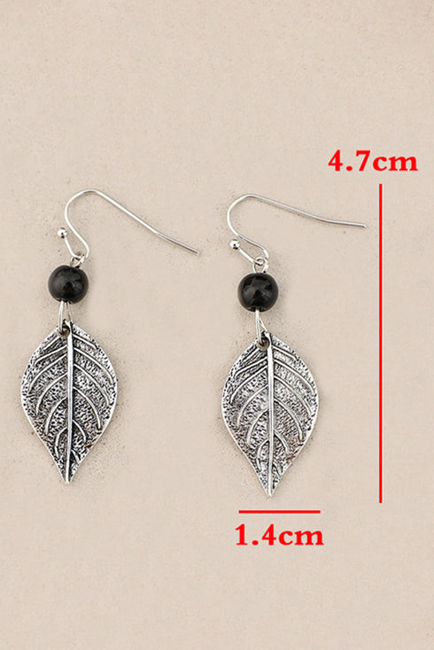 Western Inspired Textured Metal Leaf Dangle Earrings