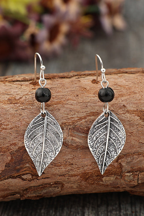 Western Inspired Textured Metal Leaf Dangle Earrings