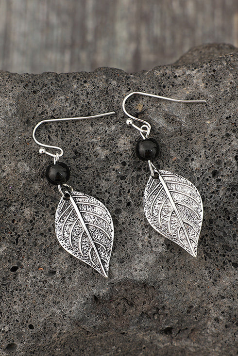 Western Inspired Textured Metal Leaf Dangle Earrings