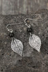 Western Inspired Textured Metal Leaf Dangle Earrings