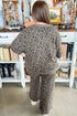 Western Jacquard Leopard Print Wide Leg Pant Set