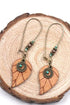 Western Leaf Shape Stone Drop Earrings