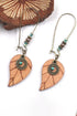 Western Leaf Shape Stone Drop Earrings