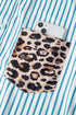 Western Leopard And Striped Patchwork Slit Maxi Dress