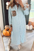 Western Leopard And Striped Patchwork Slit Maxi Dress
