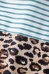 Western Leopard And Striped Patchwork Slit Maxi Dress