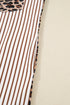 Western Leopard And Striped Patchwork Slit Maxi Dress