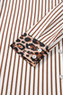 Western Leopard And Striped Patchwork Slit Maxi Dress