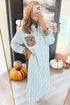 Western Leopard And Striped Patchwork Slit Maxi Dress
