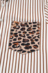Western Leopard And Striped Patchwork Slit Maxi Dress