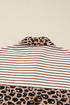 Western Leopard And Striped Patchwork Slit Maxi Dress