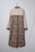 Western Leopard And Striped Patchwork Slit Maxi Dress