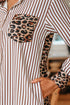 Western Leopard And Striped Patchwork Slit Maxi Dress