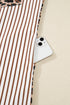 Western Leopard And Striped Patchwork Slit Maxi Dress