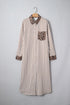 Western Leopard And Striped Patchwork Slit Maxi Dress