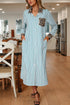 Western Leopard And Striped Patchwork Slit Maxi Dress