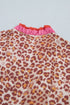 Western Leopard Color Block Contrast Trim A Line Mini Dress