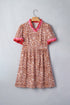 Western Leopard Color Block Contrast Trim A Line Mini Dress