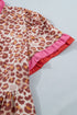 Western Leopard Color Block Contrast Trim A Line Mini Dress