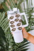 Western Leopard Lips Print Alloy Handle Tumbler