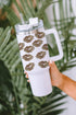 Western Leopard Lips Print Alloy Handle Tumbler
