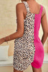 Western Leopard Patchwork Graphic Sleeveless Romper