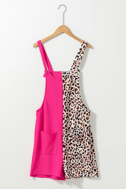 Western Leopard Patchwork Graphic Sleeveless Romper