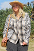 Western Leopard Plaid Patchwork Button Up Plus Size Outerwear