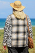 Western Leopard Plaid Patchwork Button Up Plus Size Outerwear