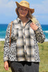 Western Leopard Plaid Patchwork Button Up Plus Size Outerwear