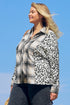 Western Leopard Plaid Patchwork Button Up Plus Size Outerwear