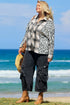 Western Leopard Plaid Patchwork Button Up Plus Size Outerwear
