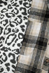 Western Leopard Plaid Patchwork Button Up Plus Size Outerwear
