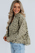 Western Leopard Print Button Down Seam Detail Denim Jacket
