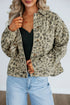 Western Leopard Print Button Down Seam Detail Denim Jacket