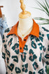 Western Leopard Print Contrast Collar Short Sleeve Blouse